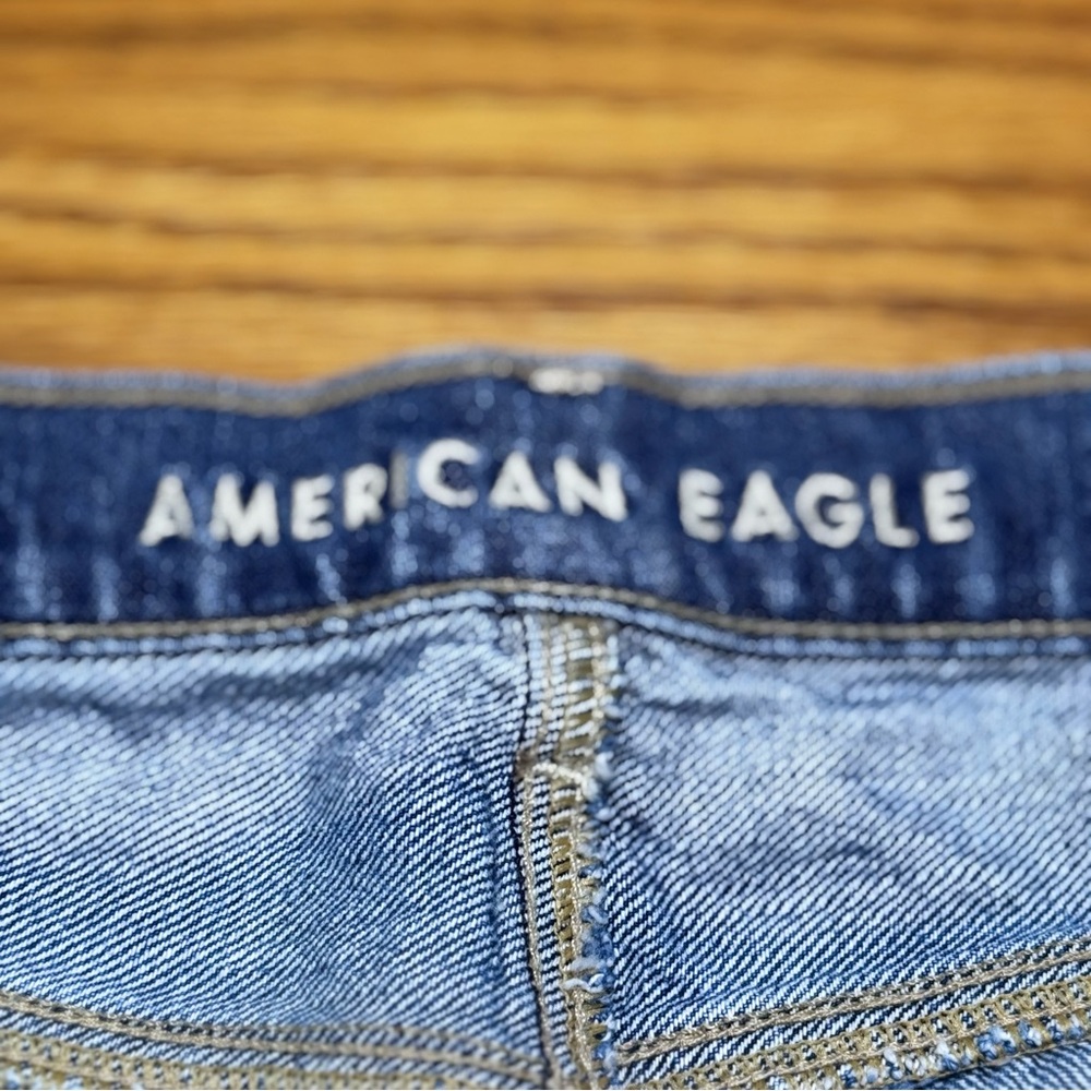 American Eagle Highest Rise 90s Boyfriend Patchwork Denim Shorts - Picture 3 of 11